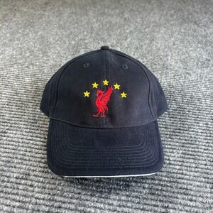 Liverpool FC Black Baseball Cap Embroidered Liver Bird 5 Stars Adjustable Hat